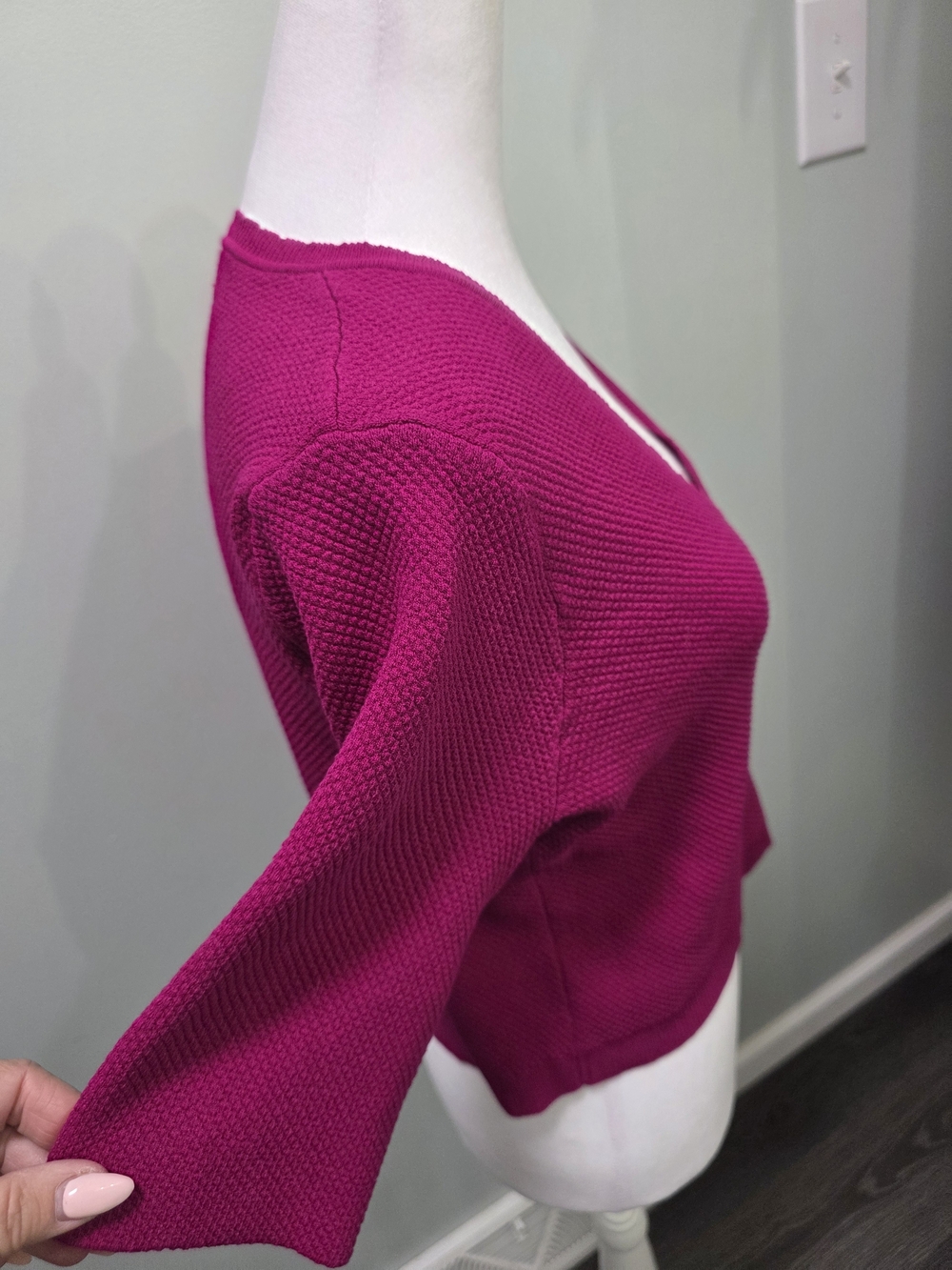 RACHEL Rachel Roy V-Neck Sweater in Fuchsia